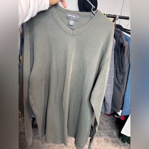 Eddie Bauer Men's Sage V-Neck Sweater